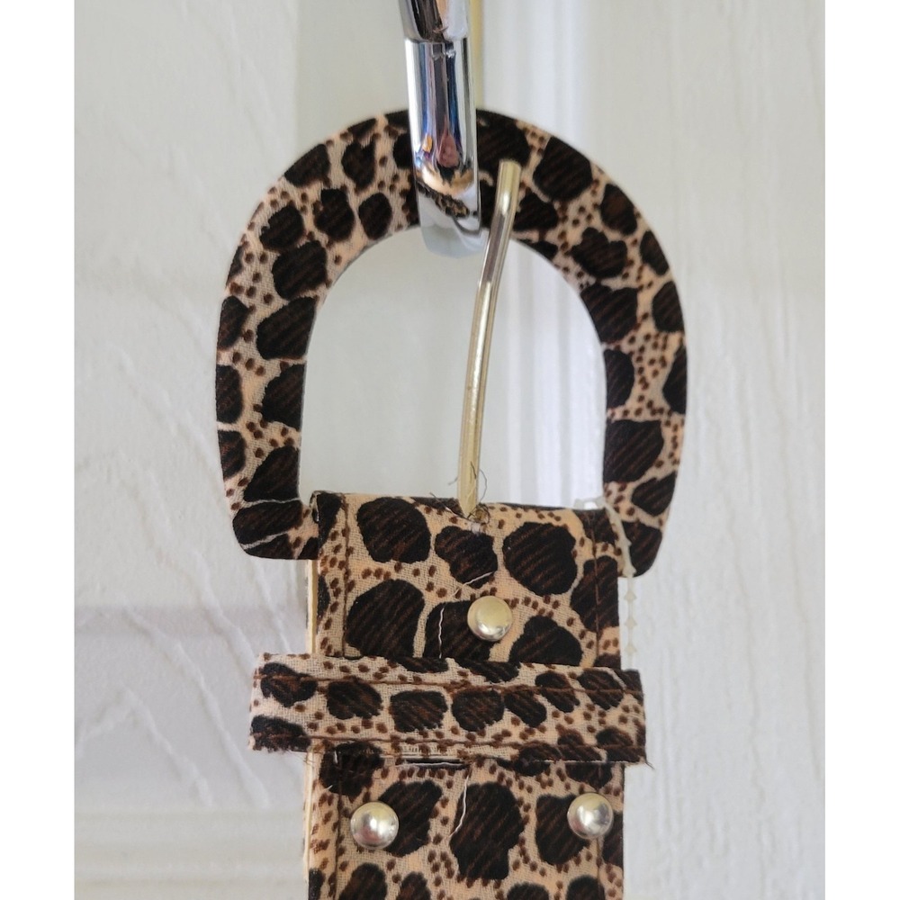SGS Studio Dress 14P Animal Print Sleeveless Belted Elastic Waist Vintage - Picture 3 of 11